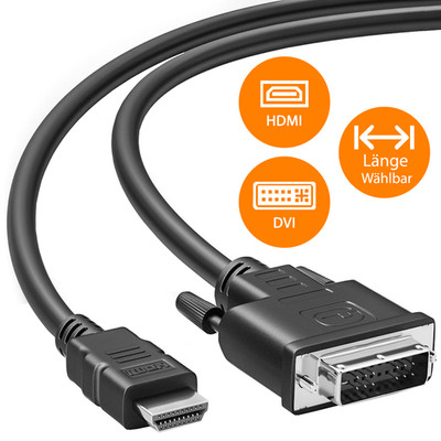 HDMI zu DVI Kabel DVI-D DVI-I High Speed FULL HD 1080p 3D TV PC Monitor Beamer
