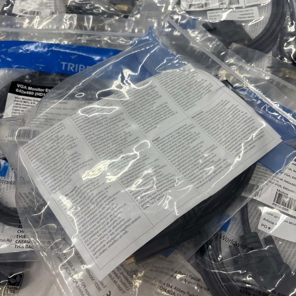 10 Eaton Tripp Lite P510-006 6' VGA Monitor Extension Cables HD15 M/F 640 x 480 - Image 3 of 4