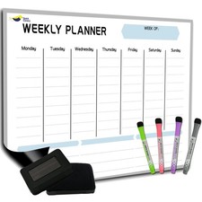 Magnetic Weekly Planner for Fridge 17x12 Stain-Resistant Weekly Dry Erase ...