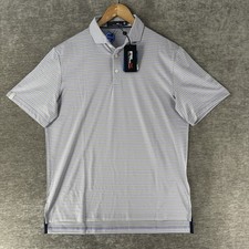 RLX Ralph Lauren Wicking Performance Polo Shirt Men  s Medium Striped 98.50 NWT