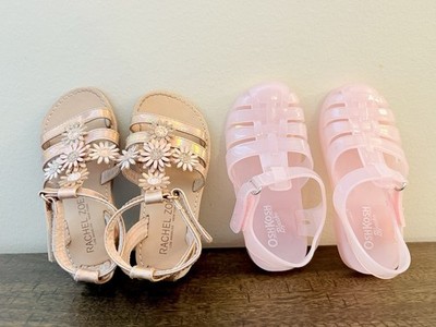 Rachel Zoe Gold Floral Sandals & OshKosh B'gosh Pink Jelly Girls Size 8