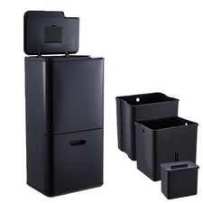 Kitchen Trash Can, 16 Gal 33L 28L Dual Compartment Garbage Can with Compost ...