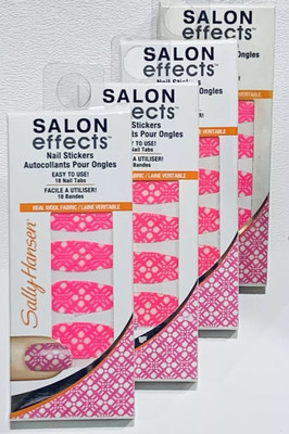 4 PACK of Sally Hansen Salon Effect Pink, 18 Nail Stickers each, # 110, Goldwork
