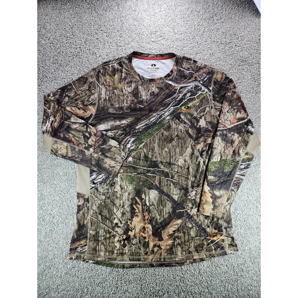 Mossy Oak 2XL Mens Long Sleeve Camo Hunting Shirt Scent Control Active Top - Image 2 of 4