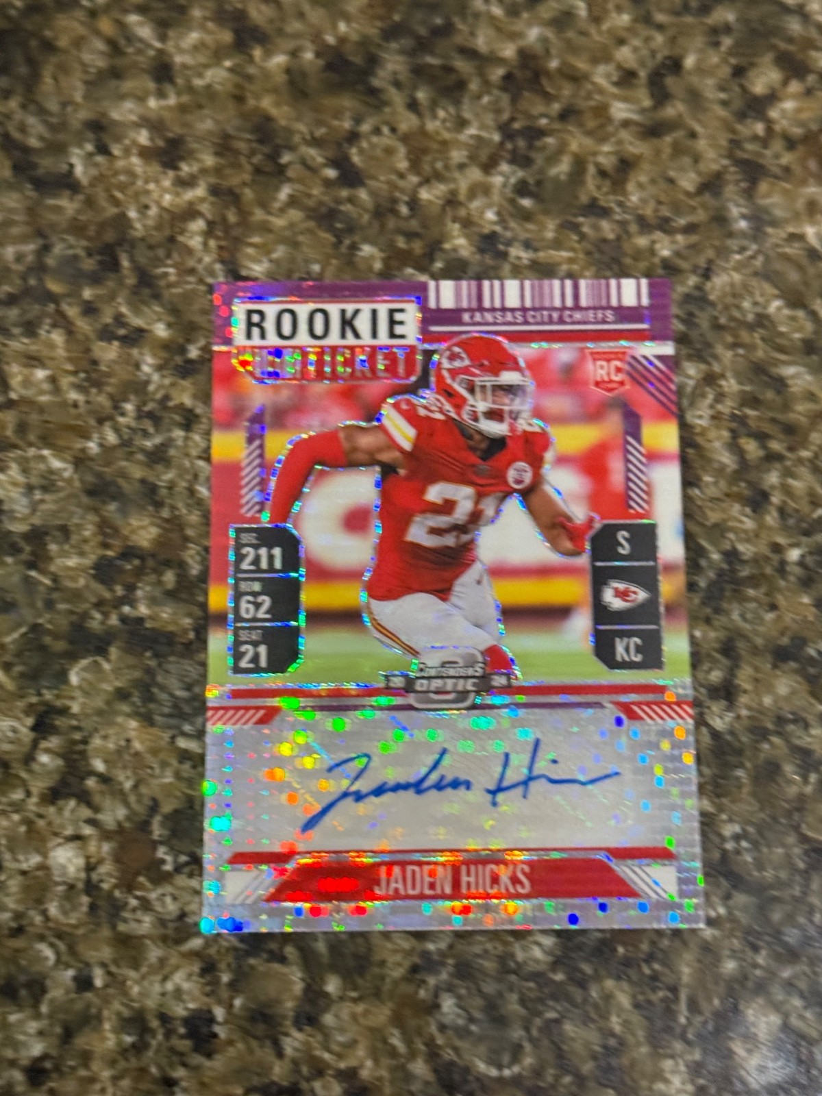 Jaden Hicks 2024 optic contenders purple pulsar auto autograph #179 19/21