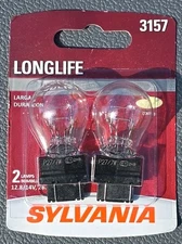 Sylvania 3157LL Long Life 2Pack Auto Light Bulbs 3157LL.BP2 Brand New Made InUSA