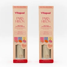 (2) NEW Vitapod x Paris Hilton Starter Kits 22oz Bottle + 6 Pks, Champagne Kiss