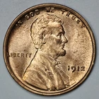 1912 Lincoln 1c Cent Brilliant UNC Red Wheat Penny