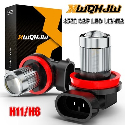 CSP LED Fog Driving Light H11 H16 H8 6000K Super Bright White Bulbs Fanless
