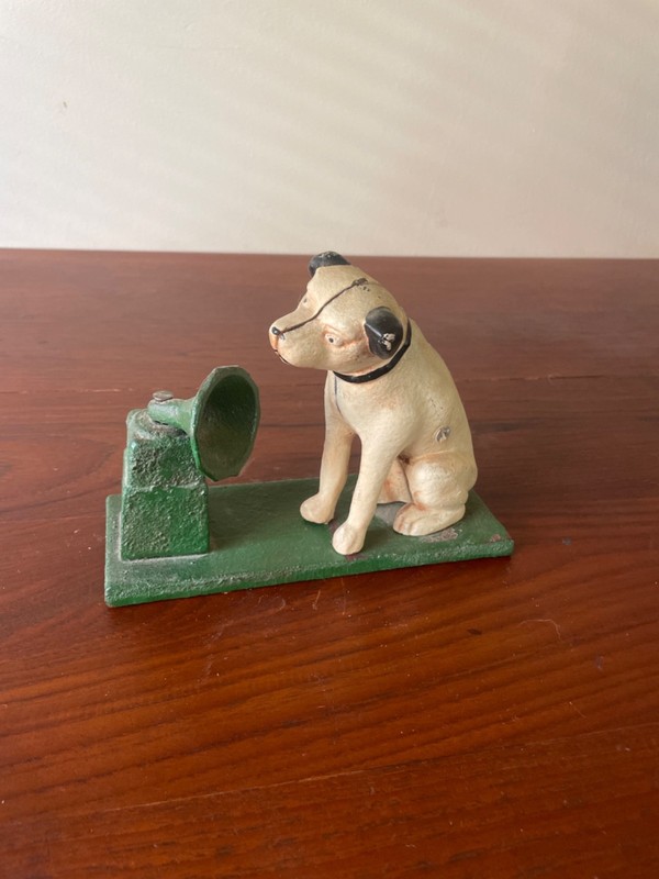 Vintage Nipper the RCA Victor/Victrola Dog & Phonograph Cast Iron Coin Bank