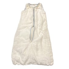 De Buci Sleep Sack White 100 Linen Bamboo Fleece Lining 0-3 Months Natural