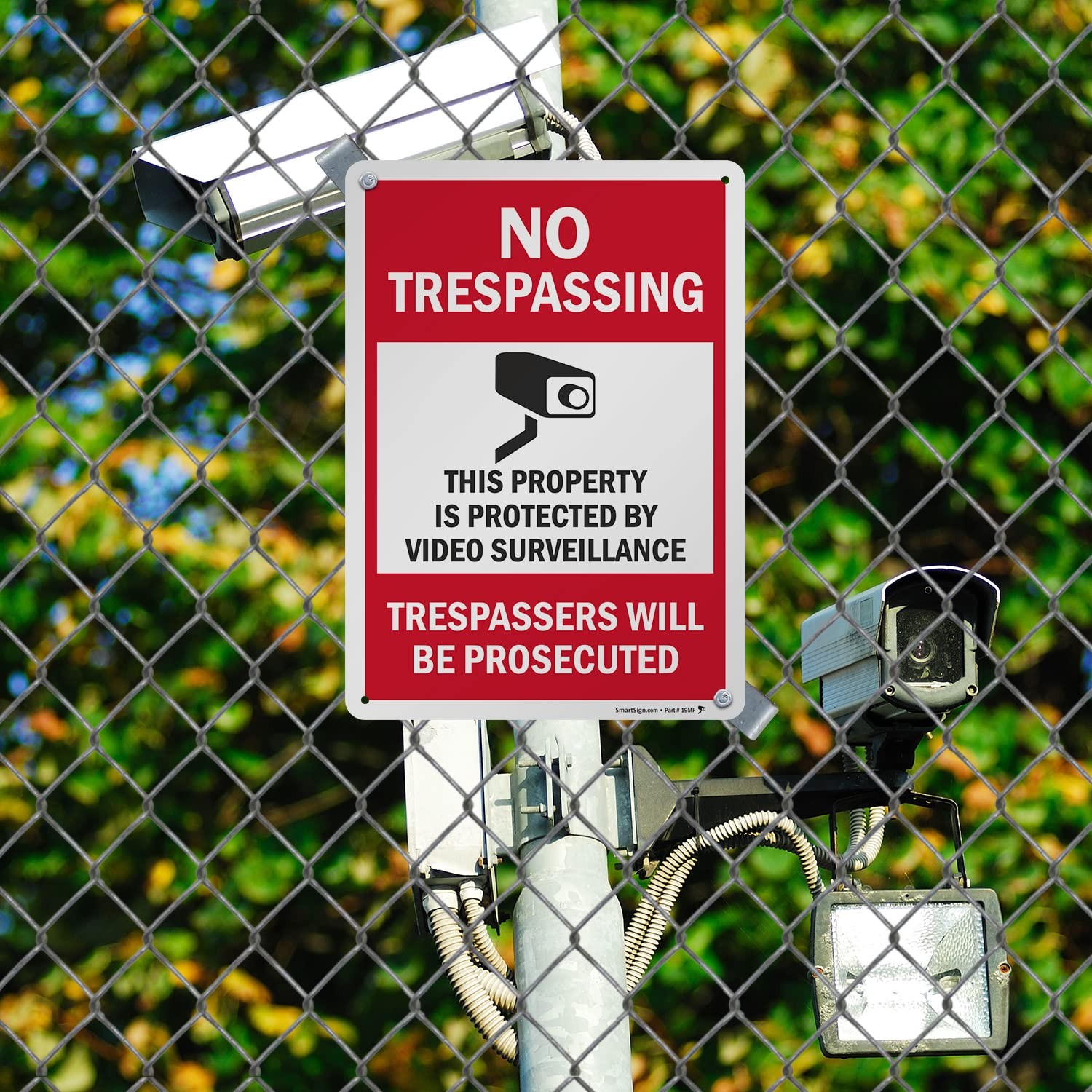 "No Trespassing - This Property is Protected by Video Surveillance" Sign | 10...