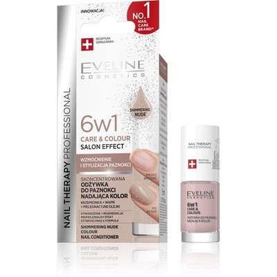 Eveline 6w1 Care&Colour Salon Effect Nagelpflege - Schimmerndes Nude 5ml