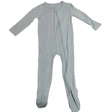Kyte Baby 9-12 Month Gray Boys Bamboo One Piece Zippy Pajamas Sleeper Footed
