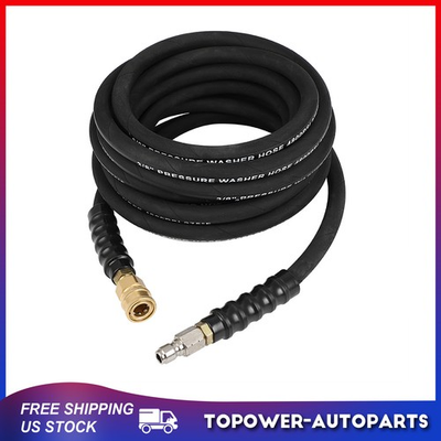 #ad 25ft Pressure Washer Hose 4000PSI 1 4quot; Hot Cold Water Replacement Extension Hose $48.59