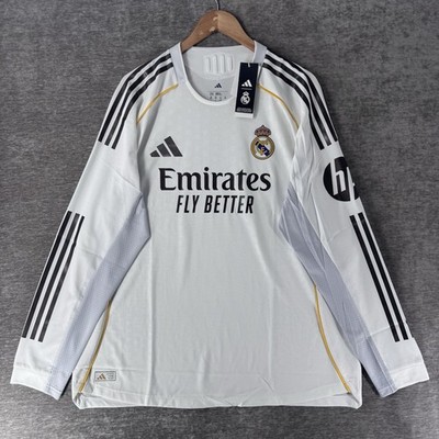 Adidas Real Madrid 25/26 Long Sleeve Home Authentic Jersey Men's