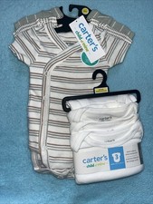 Preemie Layette Set Neutral Gender 6 Bodysuits One Piece Creepers White