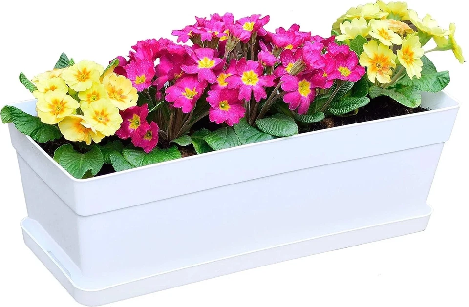 3 упаковки 15 дюймов пластиковая оконная коробка для рассады, высокопрочная, цветочная коробка для рассады - Изображение 2 из 3