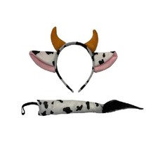 Cow Horns with Ears and Tail - Barnyard - Costume Accessory Set - One Size