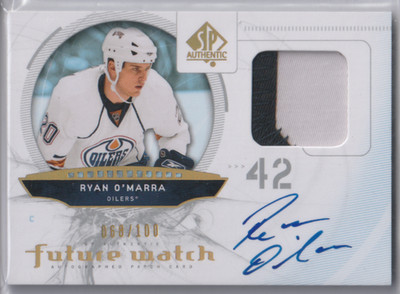 Ryan O'Marra 2009-10 SP Authentic Future Watch Auto Patch #/100