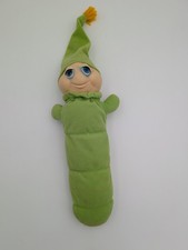 1982 Fisher-Price Glow Worm Plush Doll Green Pajama Toy Vintage No Light