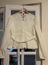 Moncler Women's Off-White Smocked Lightweight Jacket with Belt - Size S / It 1