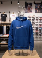 Nike Sportswear Club Big Swoosh Embroidered Fleece Pullover Hoodie Men's Sz Med