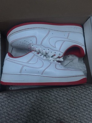 Nike Air Force 1 '07 White/University Red Blanc/Universite Rouge/ Blanc Size 10