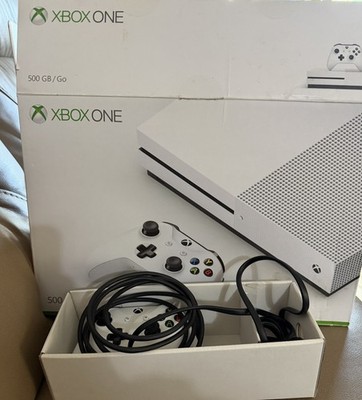 Microsoft Xbox One S 500GB White Console CIB 2 Controllers HDMI Tested Works
