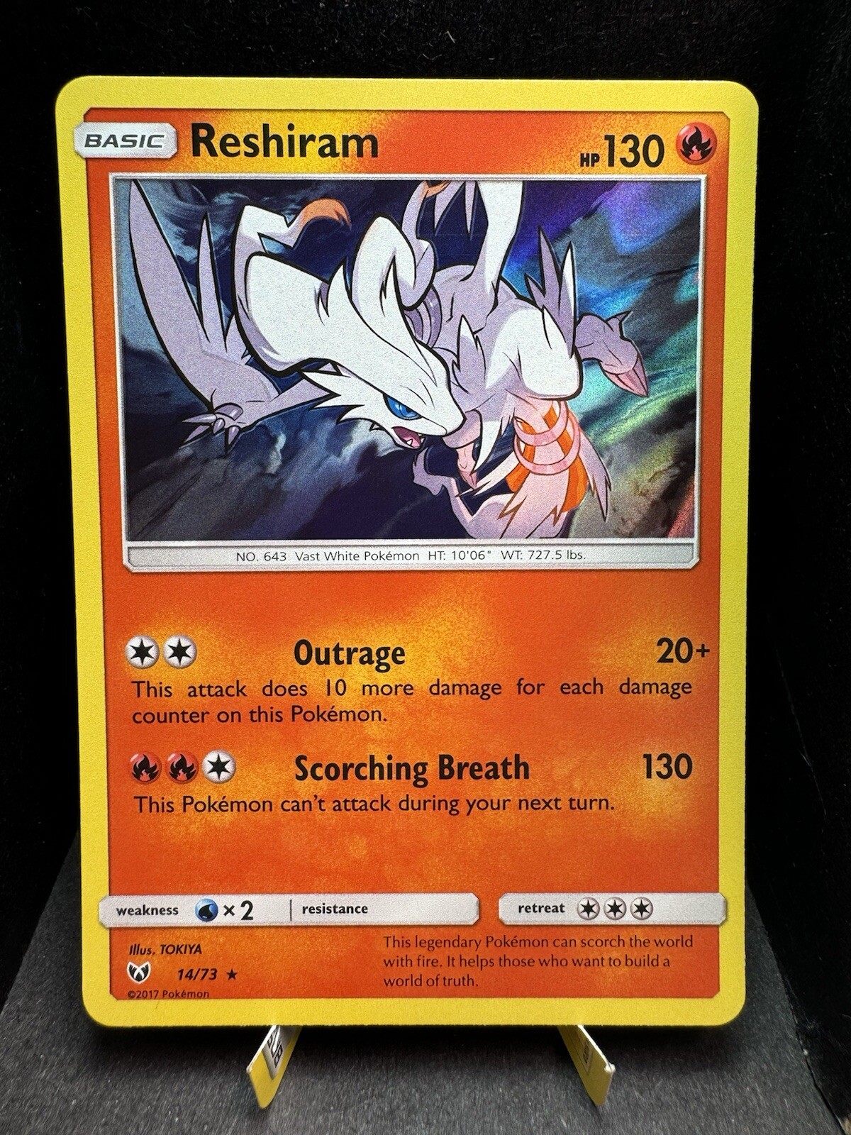 Pokemon TCG SM Shining Legends Reshiram 14/73 Holo Rare NM