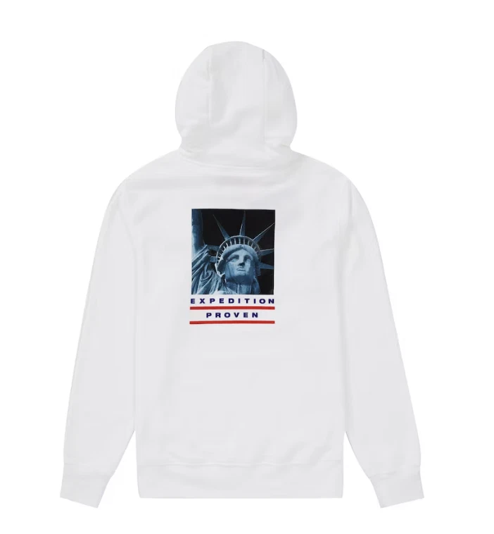 SUPREME THE NORTH FACE STATUE OF LIBERTY HOODED SWEATSHIRT WHITE