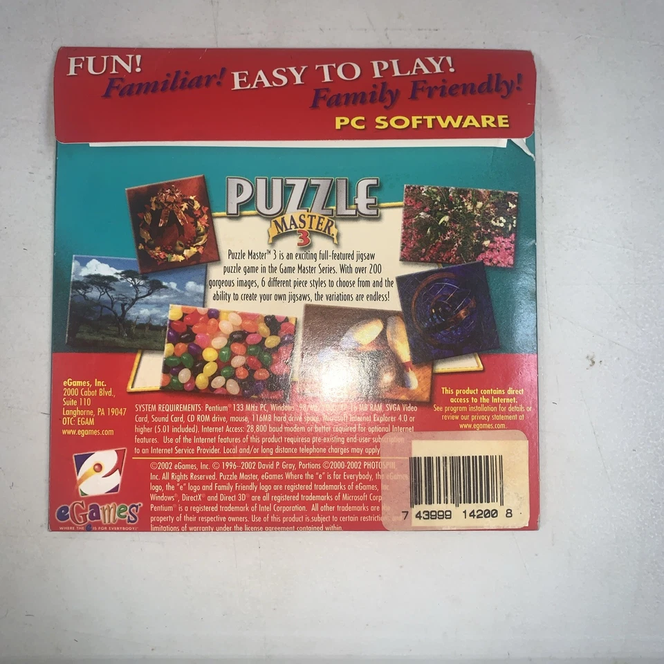 Vintage Game Master Series - Puzzle Master 3 PC Game - Used - Image 4 of 4