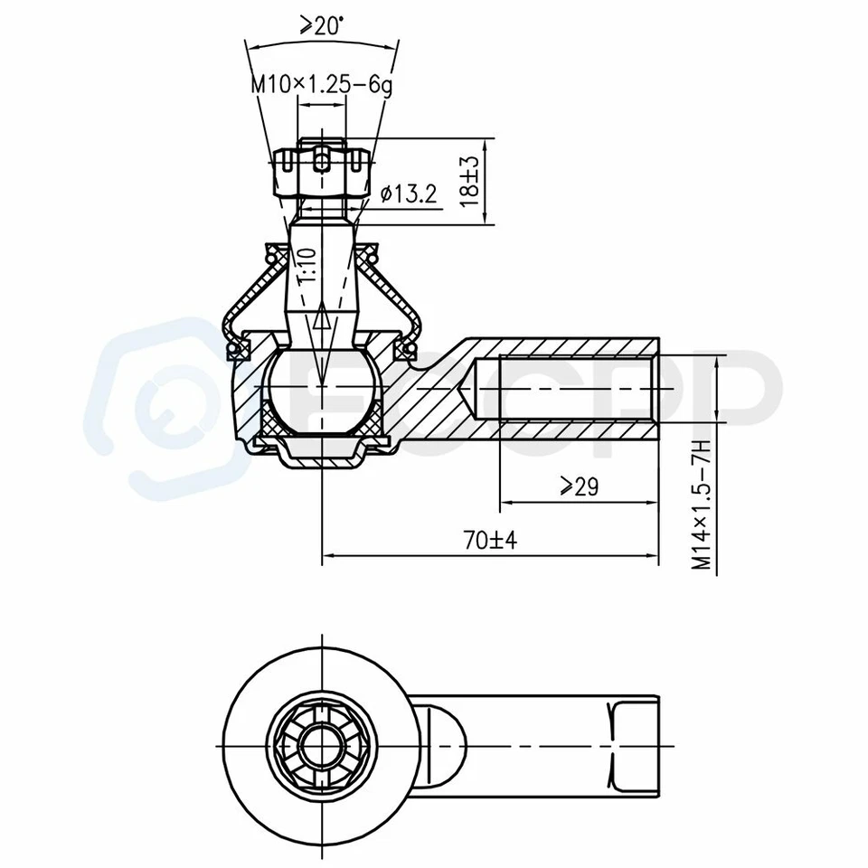 Kit de barras estabilizadoras de varilla de amarre de rótula delantera de 8 piezas para Mitsubishi Galant 99-02 03 Foto 3 de 4