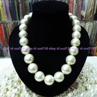 Rare Huge 8/10/12/14/18/20mm South Sea White Shell Pearl Necklace AAA 18/25"/36"