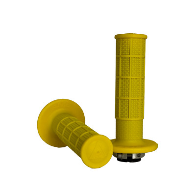 AME Clamp On Full  Waffle BMX Bike Grips - Bike Life Retro Old School - Yellow