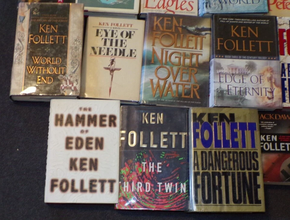 Lot 18 Ken Follett HB PB Books 1st Editions Century Trilogy Hammer of Eden VTG - Imagem 4 de 4