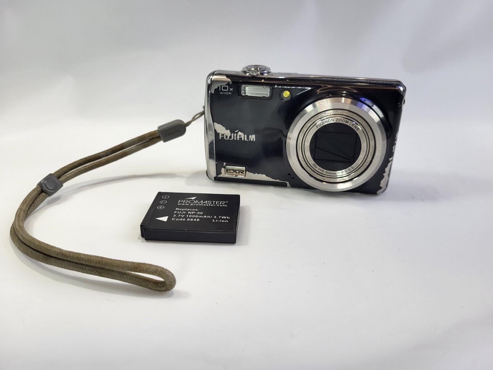 Fuji Finepix F80 EXR Digital Compact Camera Black Silver Tested and Working