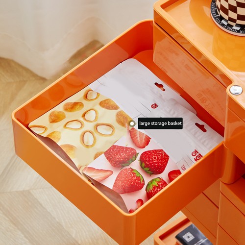 Portable 2 Tier Bedside Cabinet Storage Cabinet 360° Rotating Small Coffee Table - Picture 6 of 8
