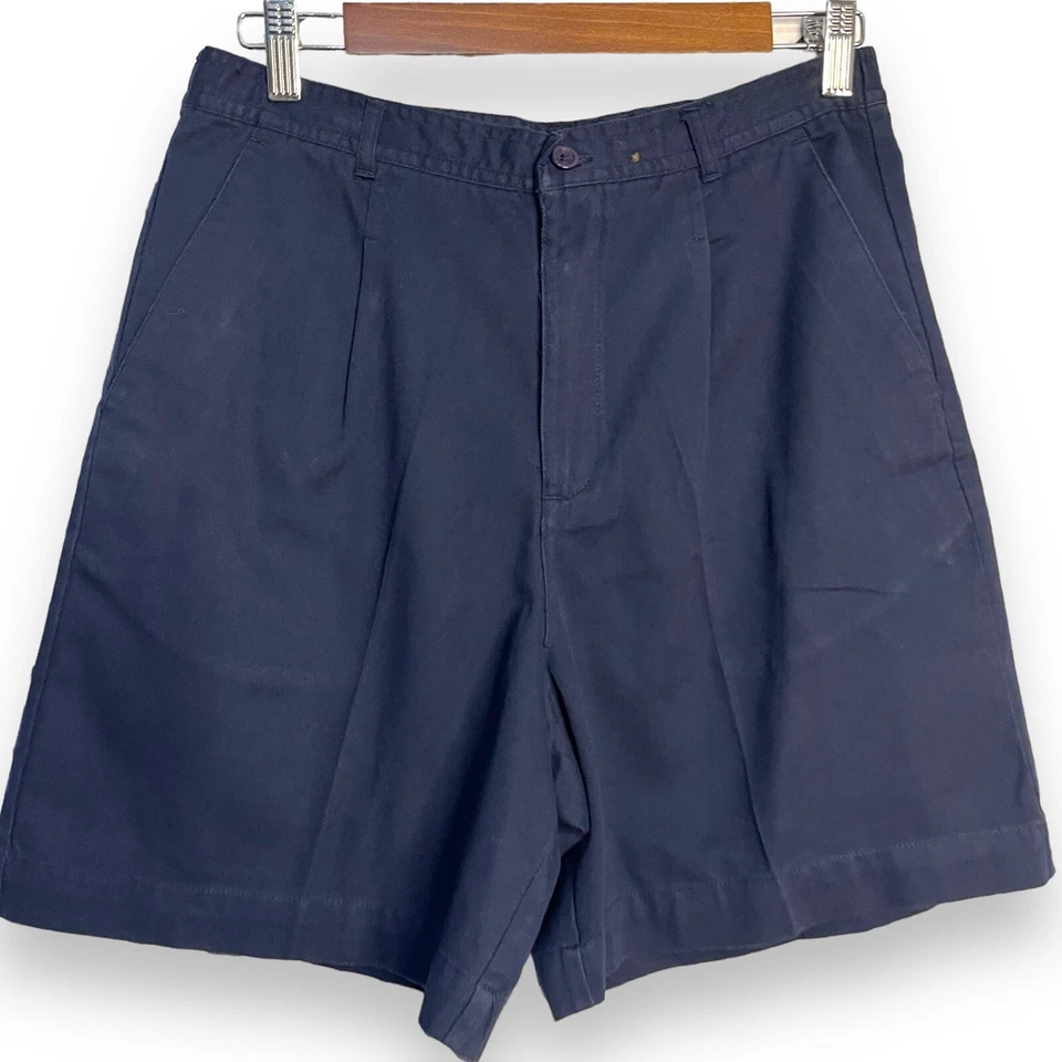 Pantalones Cortos Chinos Ciervo Blanco Para Mujer 10 Bolsillos Azul Marino Retro Preppy Verano Informal Foto 3 de 4