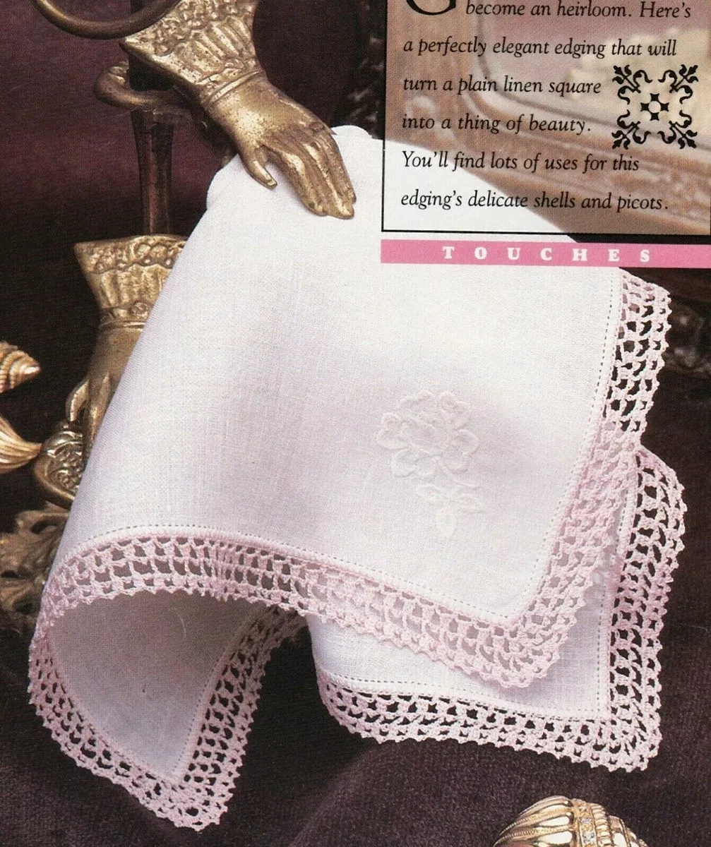 PRETTY Picot Handkerchief Edging Decor Crochet Pattern