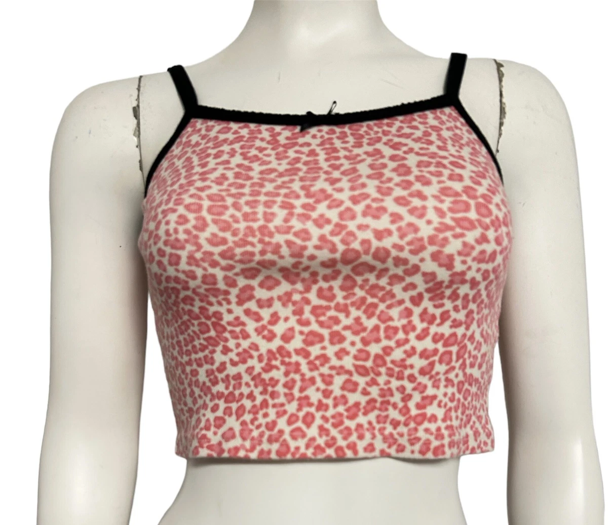 Brandy Melville John Galt pink cheetah cropped tank top