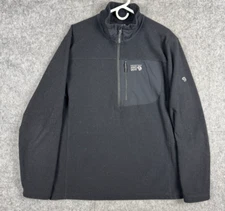 Mountain Hardwear Toasty Twill Sweater Jacket Men's XL Black 1/2 Zip Thick ***