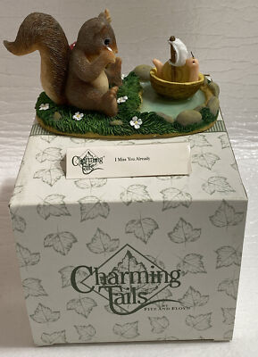 Charming Tails ~ I MISS YOU ALREADY Figure 89/756 ~ Fitz & Floyd ~ NIB