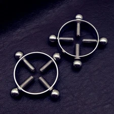 Sexy Non-Piercing Silver Adjustable Nipple Rings