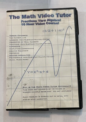 Math Video Tutor-Fractions Thru Algebra!-10 Hour Video Courses