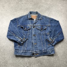 Vintage Levi’s Made In Usa Denim Jacket Mid Wash Blue Size S Women 3/4 Sleeve