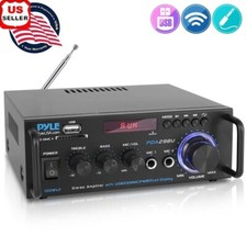 Bluetooth Home Stereo Amplifier Receiver 200W W/ Remote FM USB SD Mic Inputs