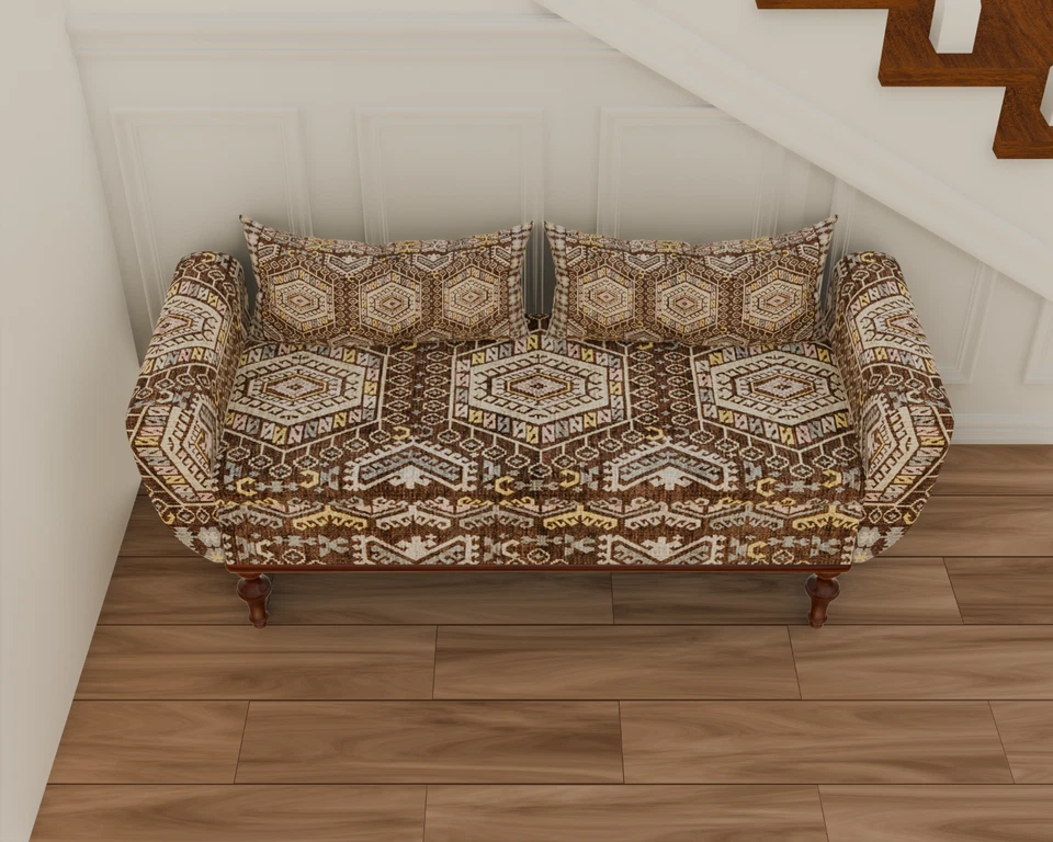 Brown Lounge Mudroom Ottoman Bench Storage Unit Bench Chic Reading Nook Bench - Image 3 of 4