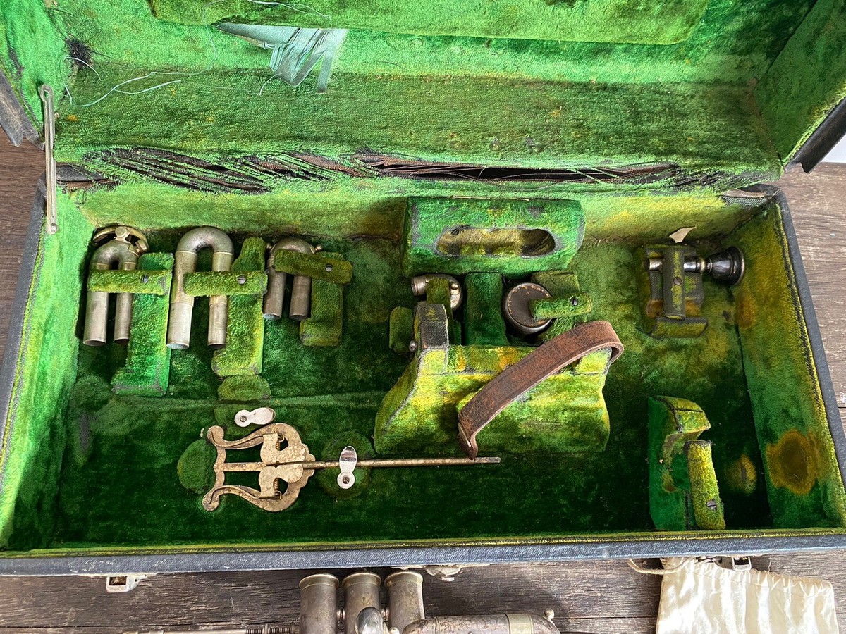 Vintage 1918 C.G Conn New Wonder Gold Plated Bb/C Cornet W/ Orig