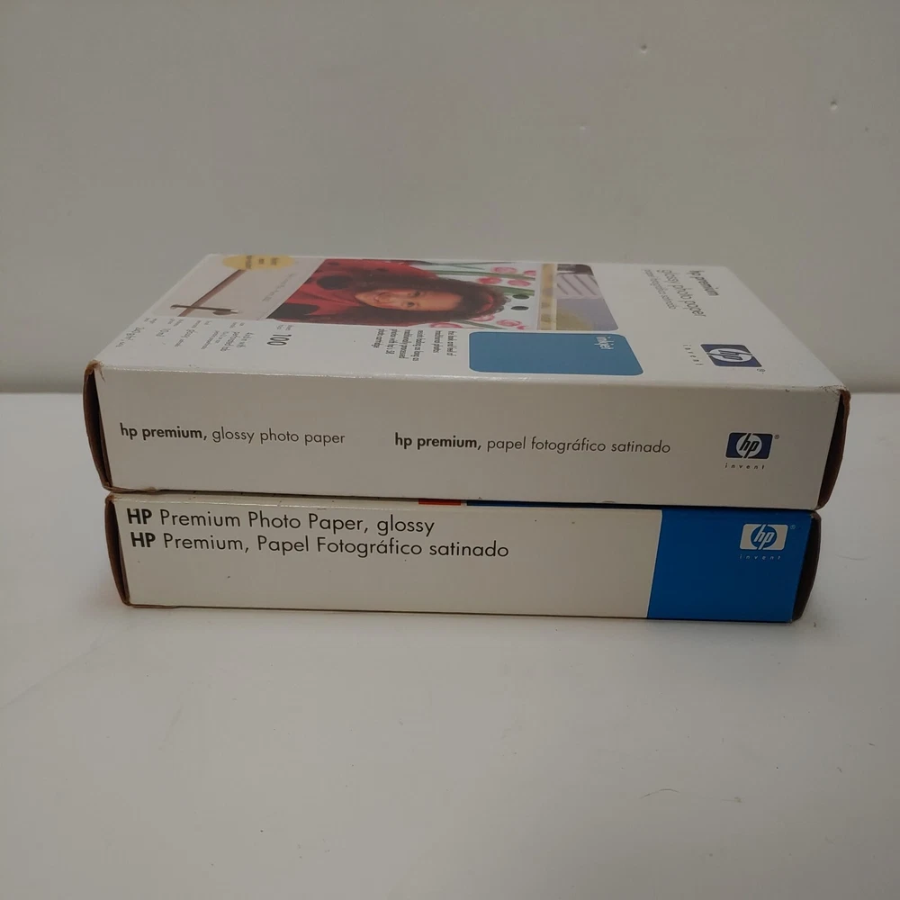 HP Premium Glossy Inkjet Photo Printer Paper 100 Sheets 4 x 6 10mil. Set of 2